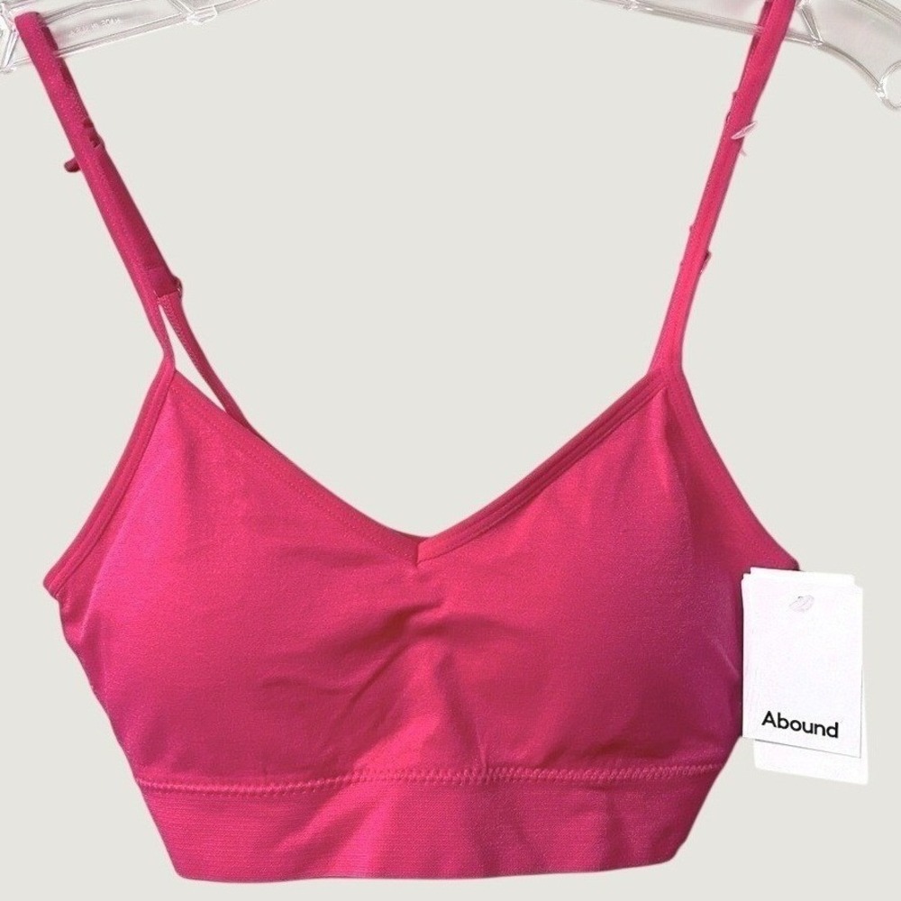 Abound Seamless V Neck Bralette Convertible Straps Womens Small Pink Stretch New